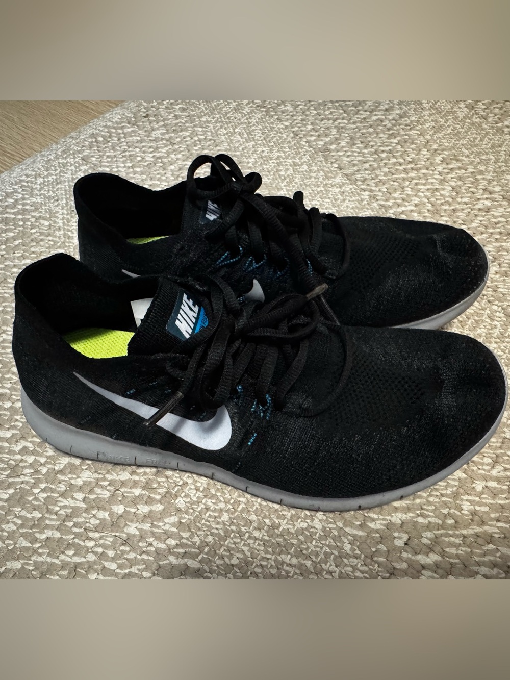Nike Free RN Flyknit 2017 Black Anthracite Running Shoes Men's Size 7 Womens 8.5